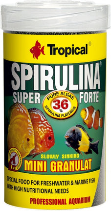 Tropical Spirulina % Granulat – Fischfutter für das Aquarium bei AquascapingForLife