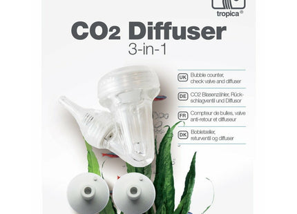 CO2 Diffuser 3 in 1 - Tropica - GarnelenTv-Shop
CO2 Diffuser 3 in 1 Tropica mit Blasenzähler und Rückschlagventil