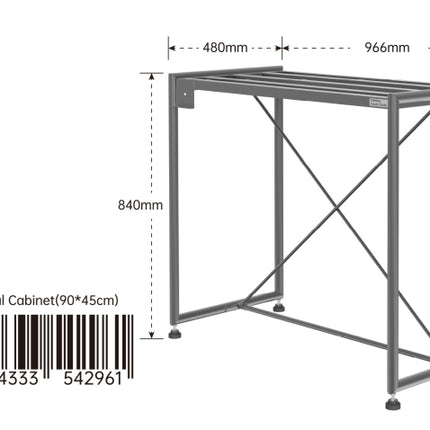 Chihiros Aquatic Studio Metall Schrank Stahlgrau – Ansicht 3