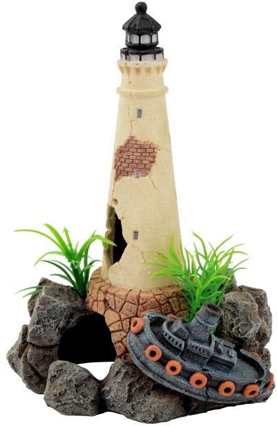Aquatlantis Leuchtturm mit Boot – Ornamente und sonstige Dekoration für das Aquarium bei AquascapingForLife