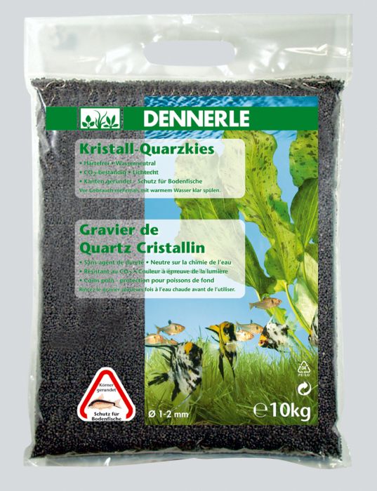 Dennerle Kristall-Quarzkies schiefergrau 1-2 mm (10 kg) – Bodengrund für das Aquarium bei AquascapingForLife