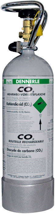 Dennerle CO2 Mehrweg-Flasche grau (2000 g) – CO2-Zubehör für das Aquarium bei AquascapingForLife
