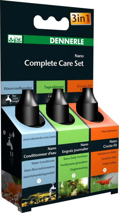 Dennerle Nano Complete Care Set (3 x 15 ml) - INT – Wasserzusätze/Dünger/Medikamente für das Aquarium bei AquascapingForLife