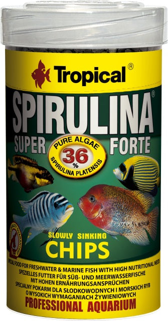 Tropical Spirulina 36% Chips (100 ml) – Fischfutter für das Aquarium bei AquascapingForLife