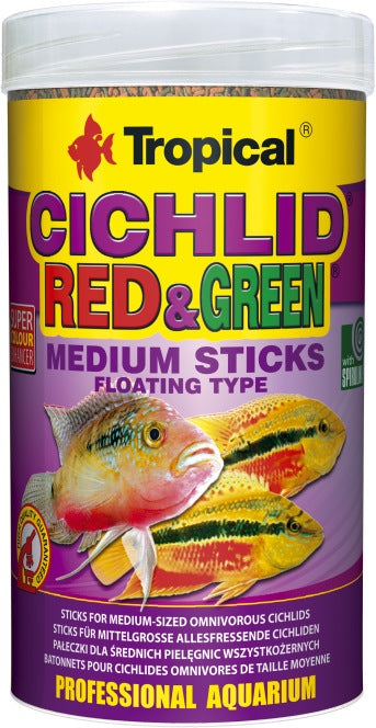 Tropical Cichlid Red&Green Sticks – Fischfutter für das Aquarium bei AquascapingForLife