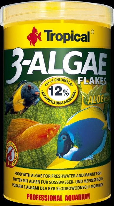 Tropical 3-Algae Flakes (1000 ml) – Fischfutter für das Aquarium bei AquascapingForLife