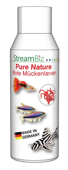 StreamBiz Pure Nature – Rote Mückenlarven (100 ml) – Fischfutter für das Aquarium bei AquascapingForLife