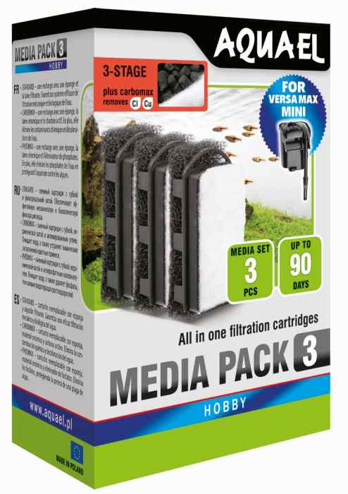Aquael Filterkartusche VERSAMAX Mini Carbo (3 Stück) – Filtermedium für das Aquarium bei AquascapingForLife