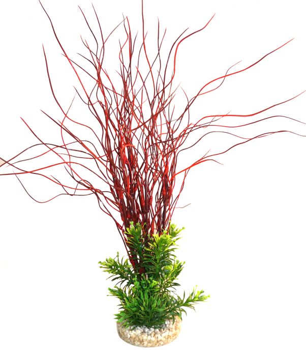 Sydeco Aqua Hair Leaves Plant rot 35 cm hoch – Restposten/Sonderposten für das Aquarium bei AquascapingForLife