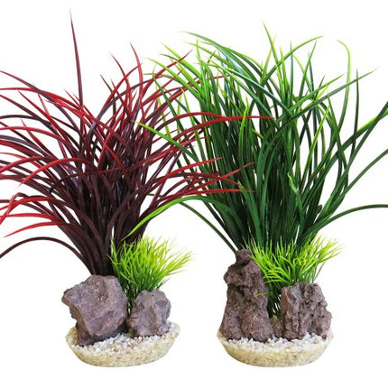 Sydeco Acorus Rock 28 cm hoch [P8] – Kunststoffpflanzen für das Aquarium bei AquascapingForLife