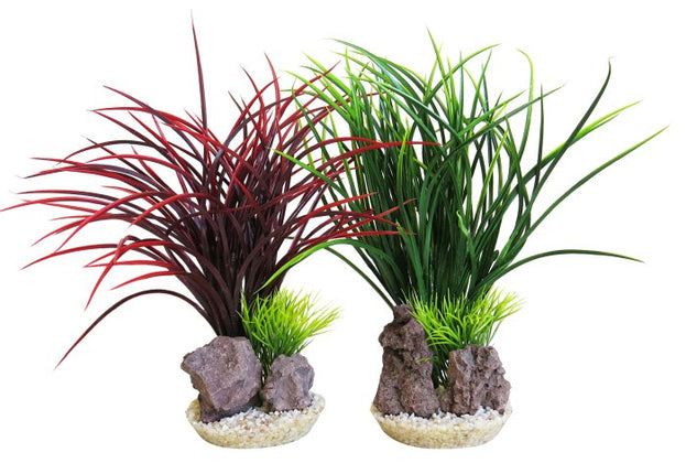 Sydeco Acorus Rock 28 cm hoch [P8] – Kunststoffpflanzen für das Aquarium bei AquascapingForLife