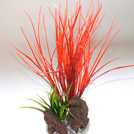 Sydeco Acorus Colour Rock 28 cm hoch [P8] – Kunststoffpflanzen für das Aquarium bei AquascapingForLife