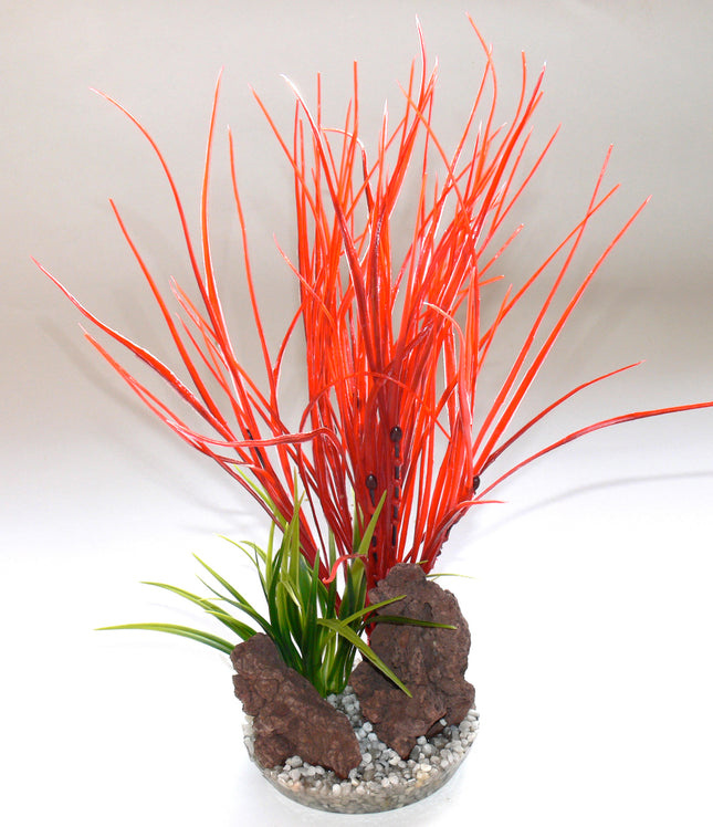 Sydeco Acorus Colour Rock 28 cm hoch [P8] – Kunststoffpflanzen für das Aquarium bei AquascapingForLife