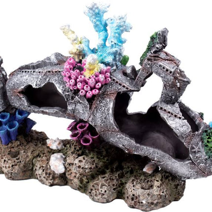 Penn-Plax U-Boot mit Korallenlandschaft grau – Ornamente und sonstige Dekoration für das Aquarium bei AquascapingForLife