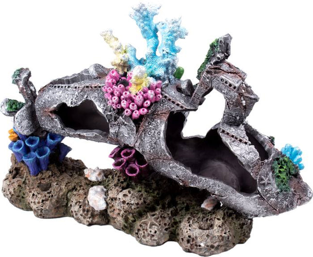 Penn-Plax U-Boot mit Korallenlandschaft grau – Ornamente und sonstige Dekoration für das Aquarium bei AquascapingForLife