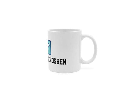 Hochwertige spülmaschinenfeste Flossengenossen Tasse aus Keramik